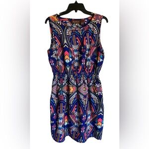Speed Control New York Blue Colorful Dress Large